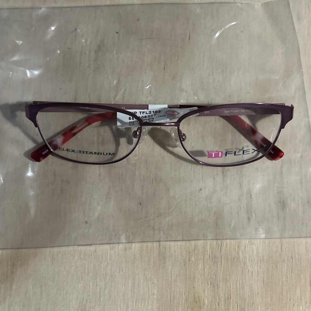 TIFLEX 2102 Flex Titanium 505 Dark Purple/ Hot Pink 52-18-135 NWT Frames Only
